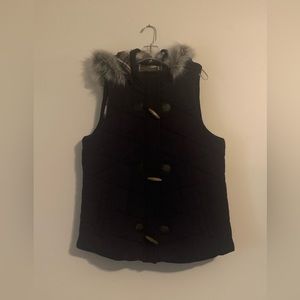 MAURICE’S Women’s Winter Navy Vest w/Removable Hood ~ Sz XL